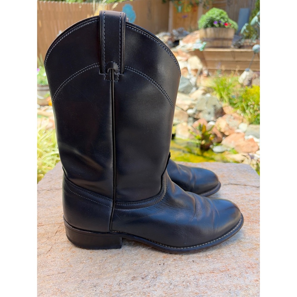 Laredo Mens Black Leather Western Roper Boots 6918 Round Toe Size 10ae in USA